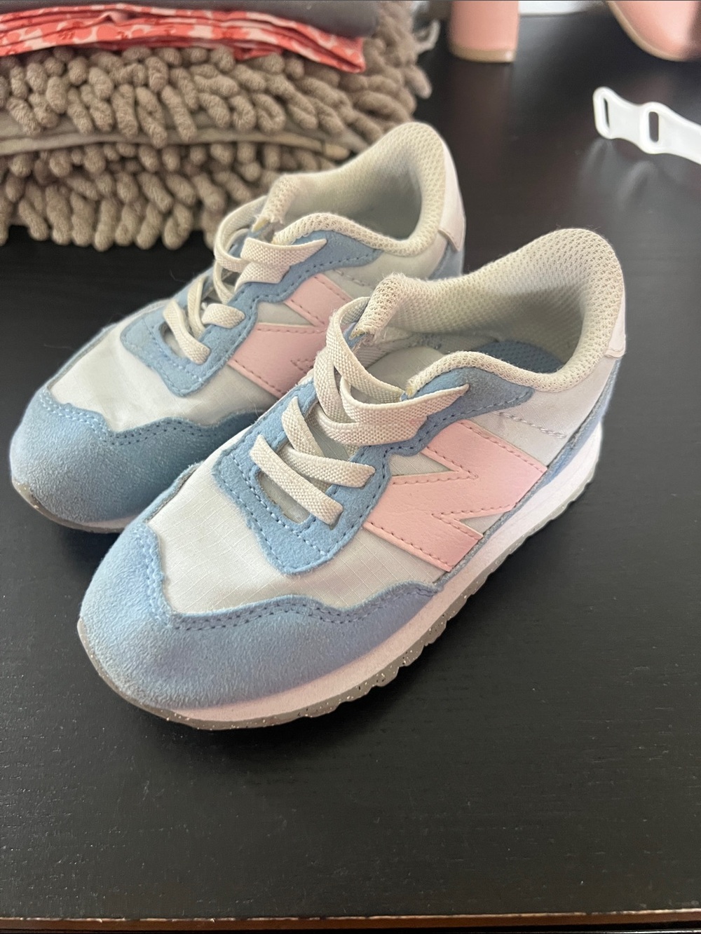 New Balance Kids Pastel Blue & Pink Sneakers - Picture 2 of 2